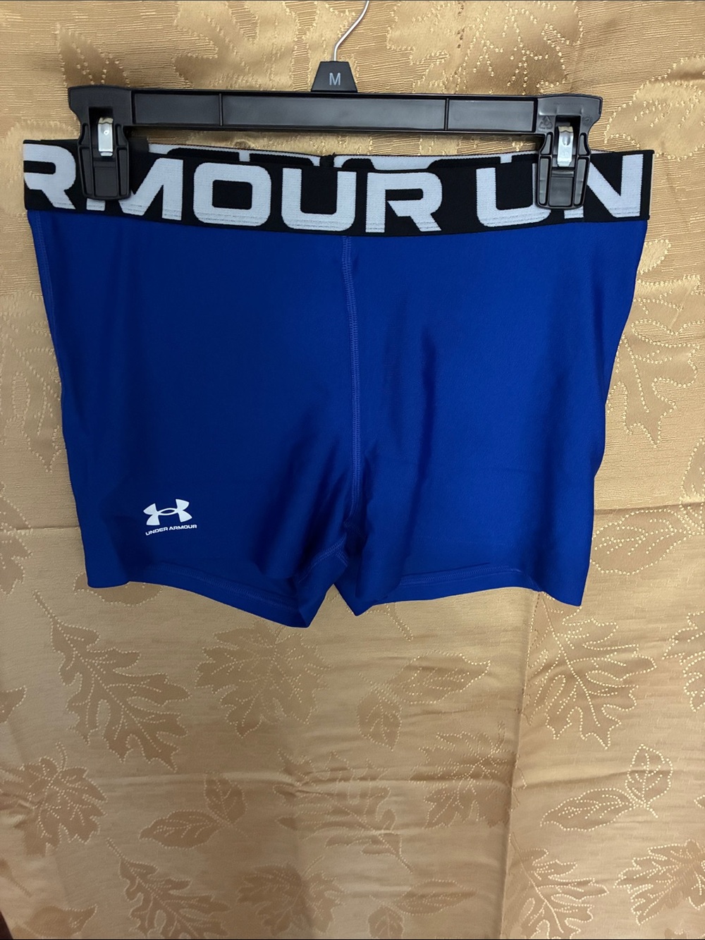 Under Armour Women's Royal Blue Compression Shorts with Black/White Waistband